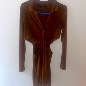 Brown cutout dress : never worn : forever 21